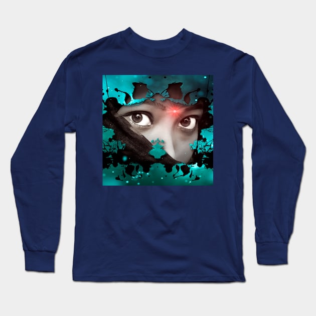 Looking At You Spooky but attractive eyes. Looks Great on a Poster Design Long Sleeve T-Shirt by Abstractdiva